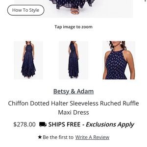 Beautiful Betsy and Adam Chiffon Dress